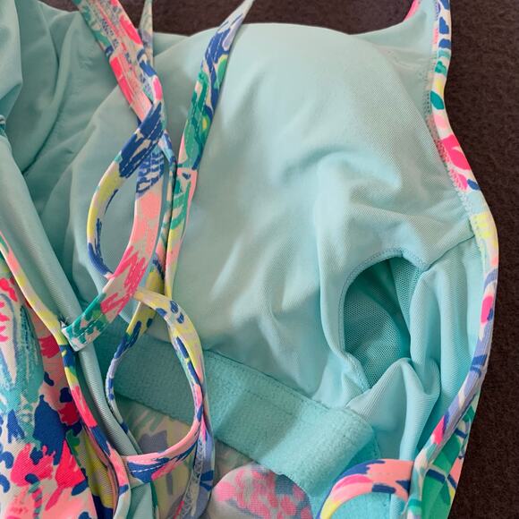 NWT Lilly Pulitzer Upf 50+ Luxletic Meryl Nylon Avida Bra Tank In Mermaids Cove - Picture 5 of 11